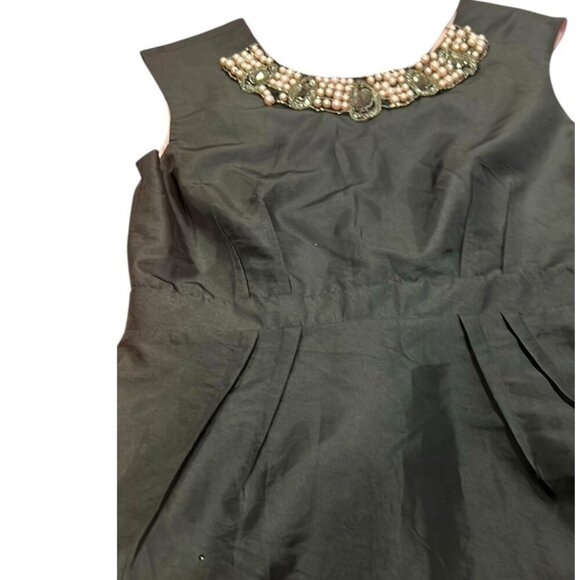 London Times Black Pearl Embellished Sheath Dress Size 12 Cocktail - Picture 7 of 13